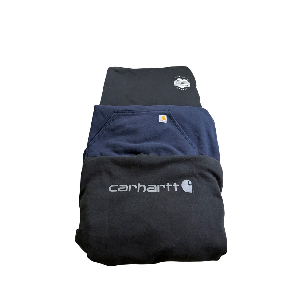 LOT OF 3 Carhartt Hoodie 2XL Black‎ Navy Loose Fit Casual Gorpcore Outdoor